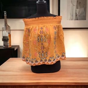 Anthropologie Tube Top, Yellow, Size Large